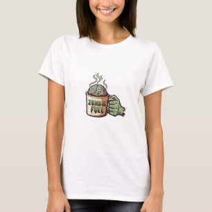 T-shirt Halloween Zombie Carburant Cerveau Coffee