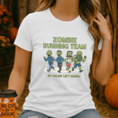 T-shirt Halloween Zombie Coureur d'équipe Tee; Aucun cerve