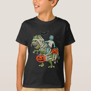 T-shirt Halloween Zombie équitation T Rex Fun Boys Filles