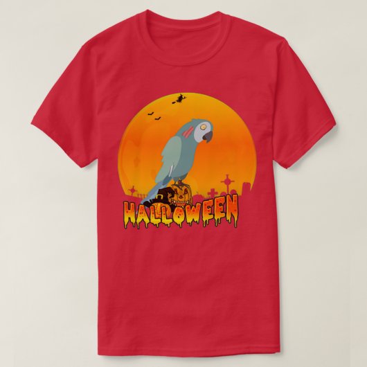 T-shirt Halloween Zombie Parrot (Design devant)