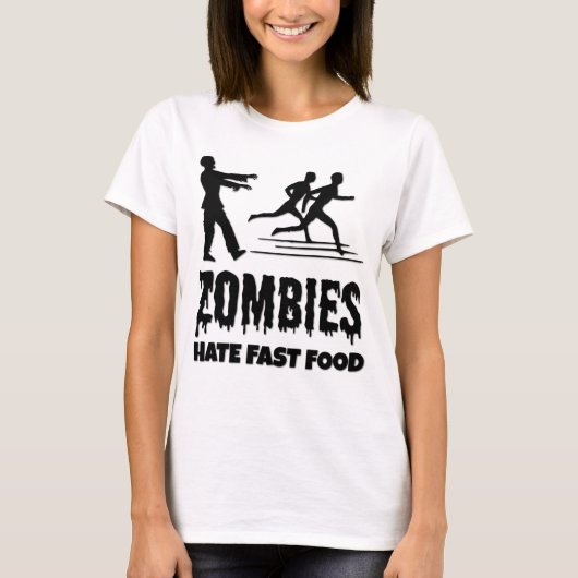 T-shirt Halloween Zombies Hate Fast Food Joggers Drôle (Devant)