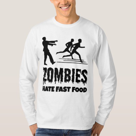 T-shirt Halloween Zombies Hate Fast Food Joggers Drôle (Devant)