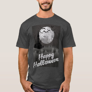 T-shirt HalloweenLune et Château dans la nuit