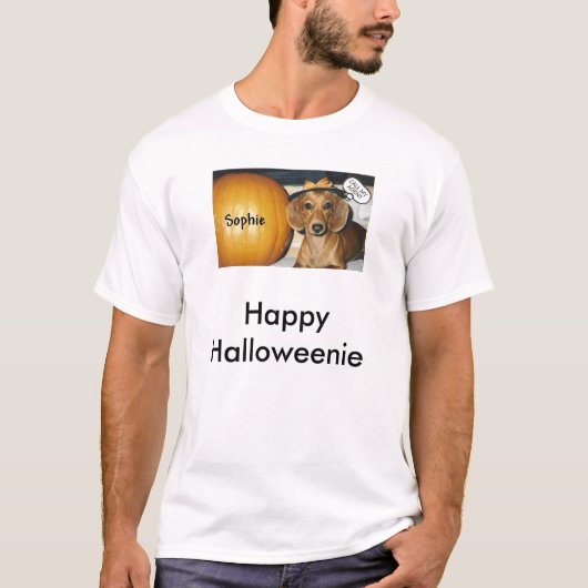 T-shirt HALLOWEINIE (2), Halloweenie heureux (Devant)