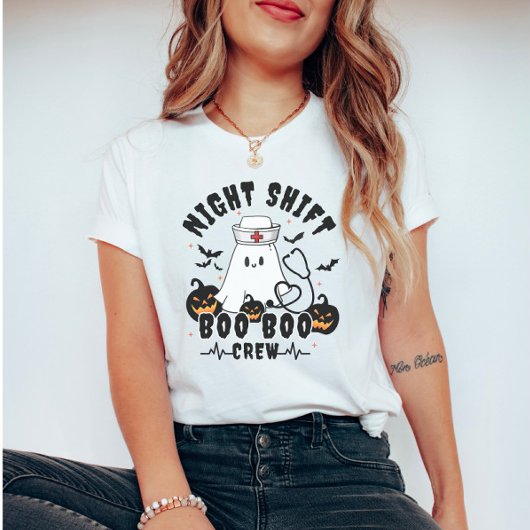 T-shirt Hallowen Nurse Night Shift Crew