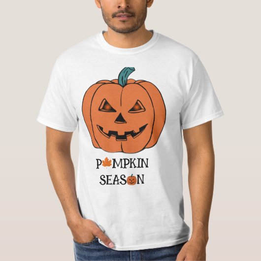 T-Shirt hallowen "Vibes de saison Citrouille" (Devant)