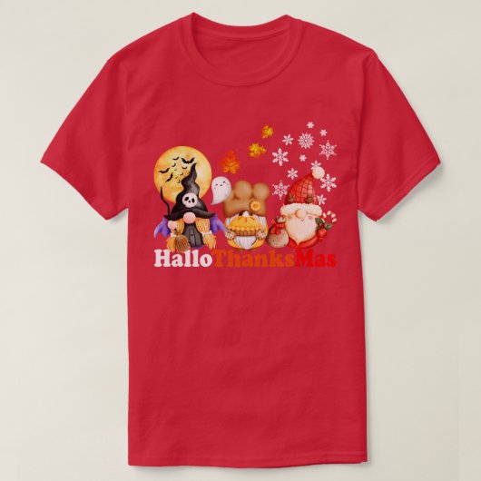 T-shirt HallowThanksMas Halloween Thanksgiving Day Christa (Design devant)