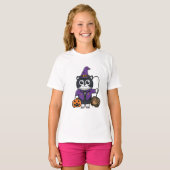 T-shirt haloowen chats drôles chats heureux halooween enfa (Devant entier)