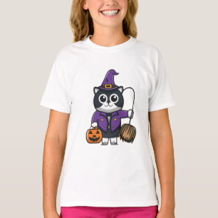 T-shirt haloowen chats drôles chats heureux halooween enfa