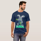 T-shirt Haltères de musculation de bodybuilder de lapin (Devant entier)