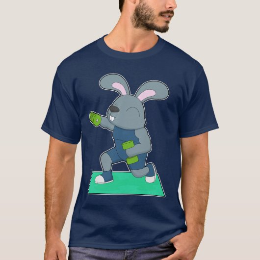 T-shirt Haltères de musculation de bodybuilder de lapin (Devant)