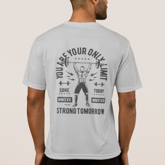 T-shirt Haltérophile Plus Fort Demain (Dos)
