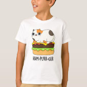 T-shirt Ham-Purr-Ger Funny Chat Hamburger Pun (Devant)