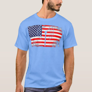 T-shirt Ham radio america USA flag patriotic 4h of July