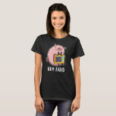 T-shirt Ham Radio Funny Pig Pun Dark BG (Devant entier)