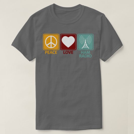 T-shirt Ham Radio Girl Peace Love (Design devant)