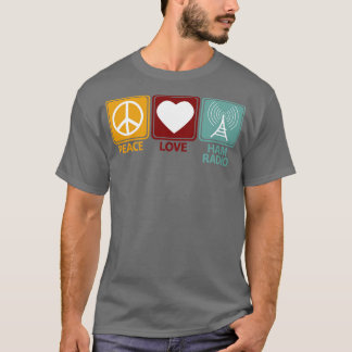T-shirt Ham Radio Girl Peace Love