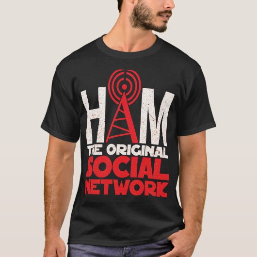 T-shirt Ham Radio Le Réseau Social Original (Devant)