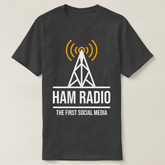 T-shirt Ham Radio Les premiers médias sociaux (1) (Design devant)