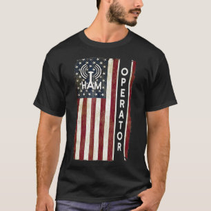 T-shirt Ham Radio Opérateur Chemise 4 juillet Drapeau amér