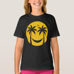 T-shirt Hamac Tropical Sunset - Plage Minimale de palmiers