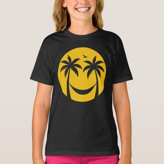 T-shirt Hamac Tropical Sunset - Plage Minimale de palmiers (Devant)