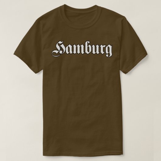 T-shirt Hambourg écrit avec une police gothique (Design devant)