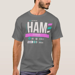T-shirt Hambourg HAM Airport Code Bagages Balise 1