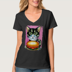 T-shirt Hamburger Chat Catburger Burger Purr Meow Chat 1