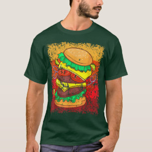 T-shirt Hamburger Cheeseburger Burger Vintage Retro T-Shir