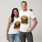 T-shirt Hamburger de luxe double au fromage (Unisexe)