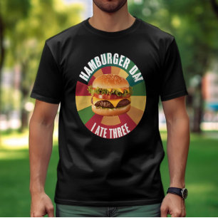 T-shirt Hamburger délicieux avec laitue fraîche et fondu