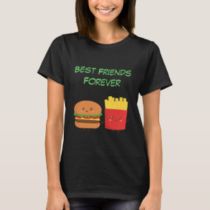 T-shirt Hamburger et fritures de Kawaii qui sont BFFs