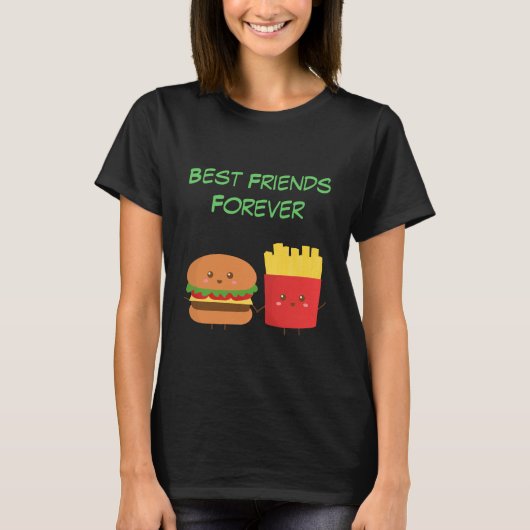 T-shirt Hamburger et fritures de Kawaii qui sont BFFs (Devant)