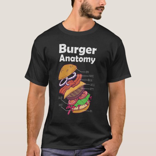 T-shirt Hamburger Graphisme Alimentation Burger Anatomie C (Devant)