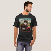T-shirt Hamburger moto de chat (Devant entier)