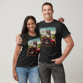 T-shirt Hamburger moto de chat (Unisexe)