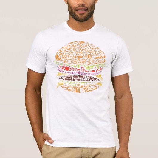 T-shirt Hamburger, nourriture, pain, restauration rapide,  (Devant)