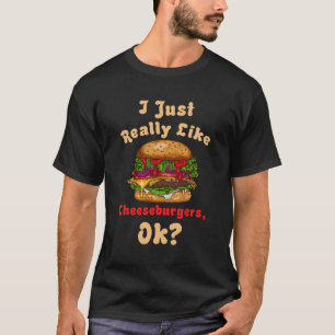 T-shirt Hamburger Tee - I Love Cheeseburgers