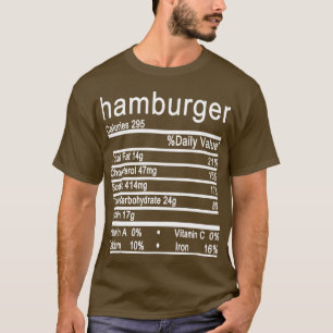 T-shirt hamburger valeur nutritive drôle Thanksgiving