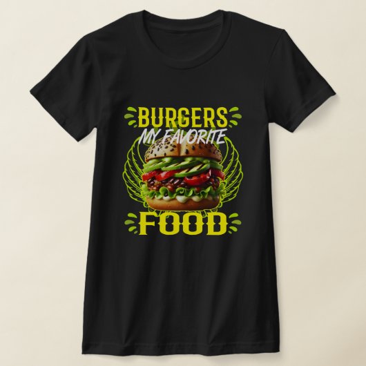 T-shirt hamburgers ma nourriture préférée (Poser)