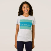T-Shirt HAMbWG - Chemise T pour enfants - Bandes Turquoise (Devant entier)