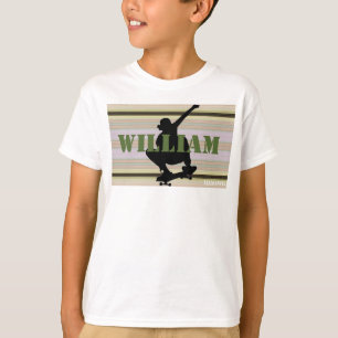 T-shirt HAMbWG - Okra Stripe avec Skateboarder