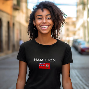 T-shirt Hamilton Bermuda Pays Drapeau Couleur foncée