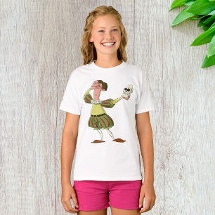 T-shirt Hamlet Shakespeare Acteur Drôle Tenant un Crâne