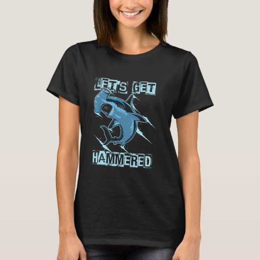T-shirt HAMMERED Funny Diving Hammerhead Shark (Devant)
