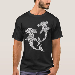 T-shirt Hammerhead Shark Polynesian Art Maori Hawaii Tropi