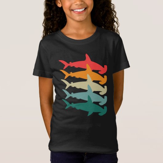 T-Shirt Hammerhead Shark Retro (Devant)
