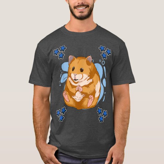 T-shirt Hammy Blue Design Hamster (Devant)