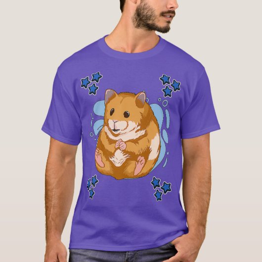 T-shirt Hammy Blue Design Hamster Premium (Devant)